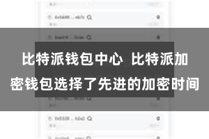 比特派钱包中心  比特派加密钱包选择了先进的加密时间